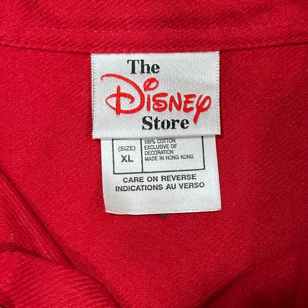 Vintage Disney Red Button-Up Shirt Mickey Minnie Donald Daisy Embroidered XL - Picture 4 of 4